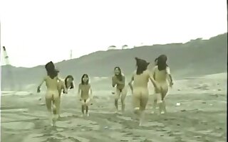 japanese naked girls full on slay rub elbows with seaside